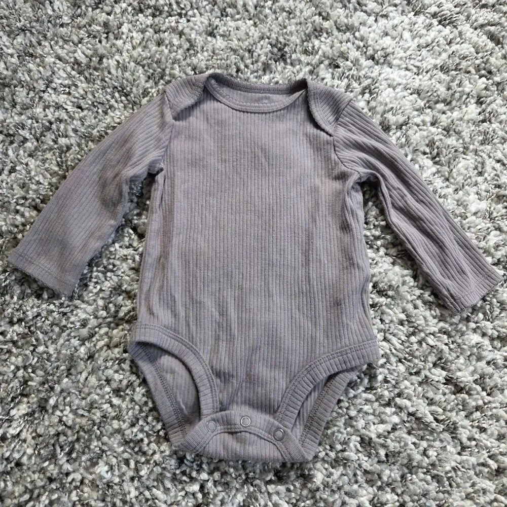Carter's 5pc Baby 6M Ribbed Long Sleeve Cotton Snap Bodysuits